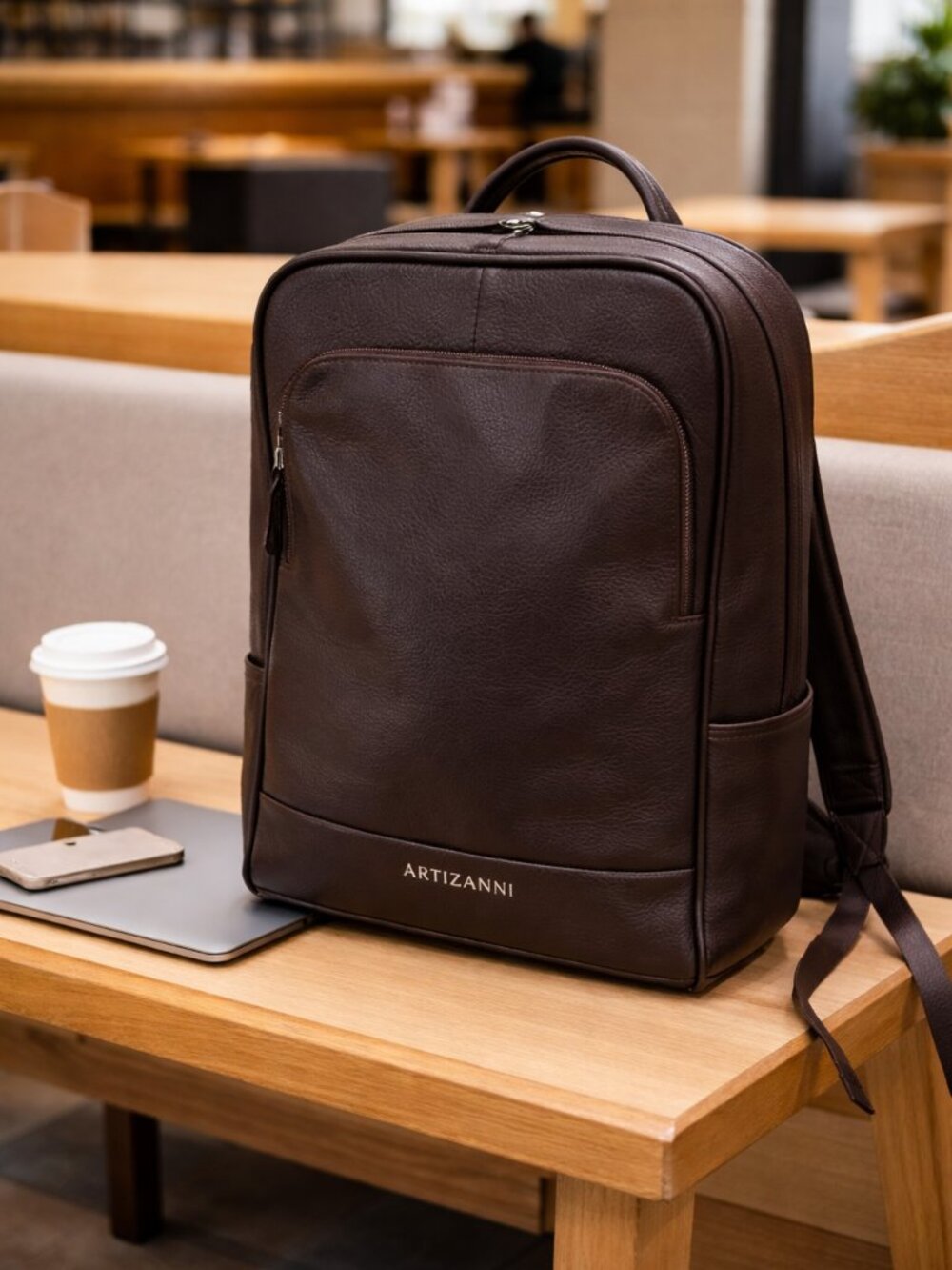 Artizanni Leather Backpack for Women, Vintage 15.6 inch Laptop Backpack 16.9”*5.
